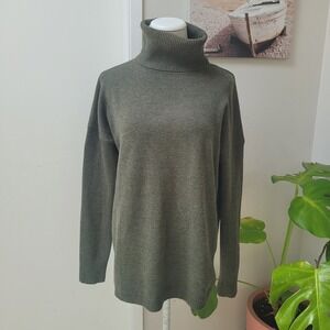 French Connection Tunic Sweater Green Turtleneck Long Sleeve Small Oversized EUC